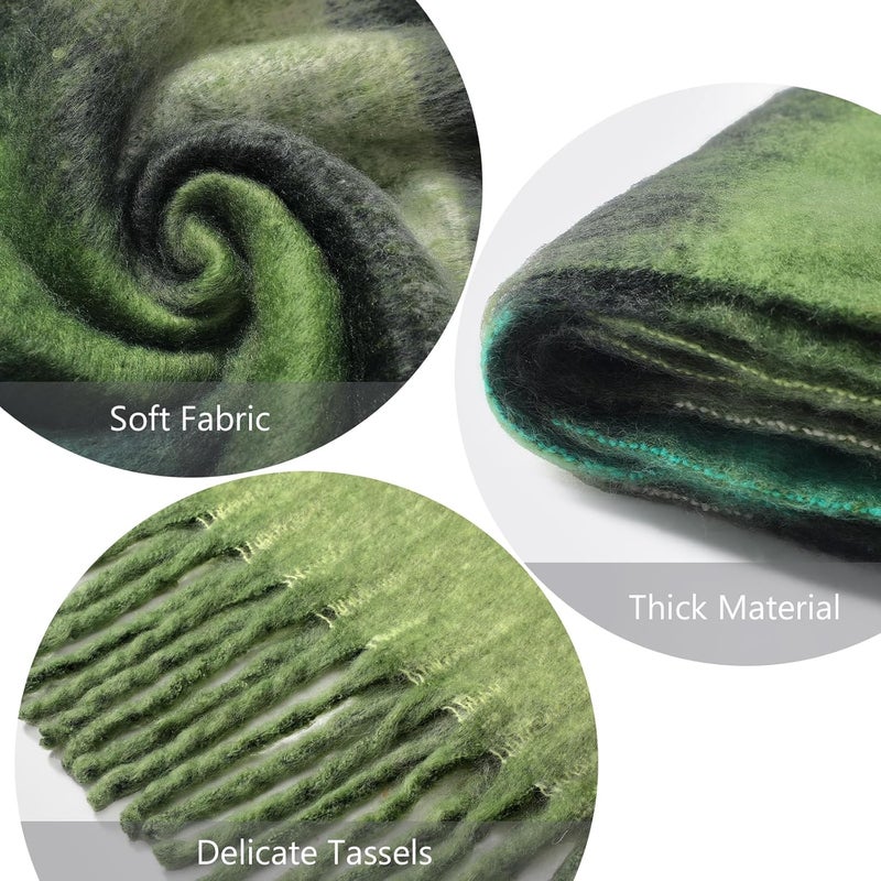 Premillow Women's Mohair Winter Scarf Pure Color, Warm Winter Scarf for Women and Men, Soft Luxurious Cashmere Feel Scarfs - Image 2